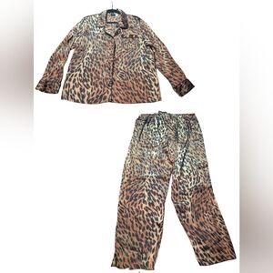Leopard Print Pajama Set - Brown & Black